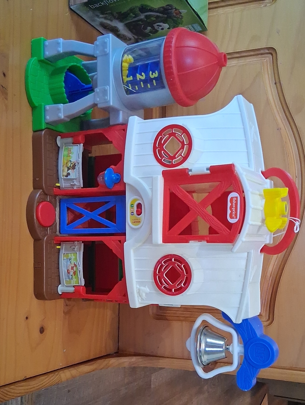 Fisher-Price White & Red Farm Barn Playset with Blue & Green Accents